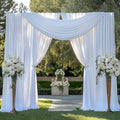 20FT x 12FT White Wrinkle-Free Wedding Backdrop Curtain - Extra-Long