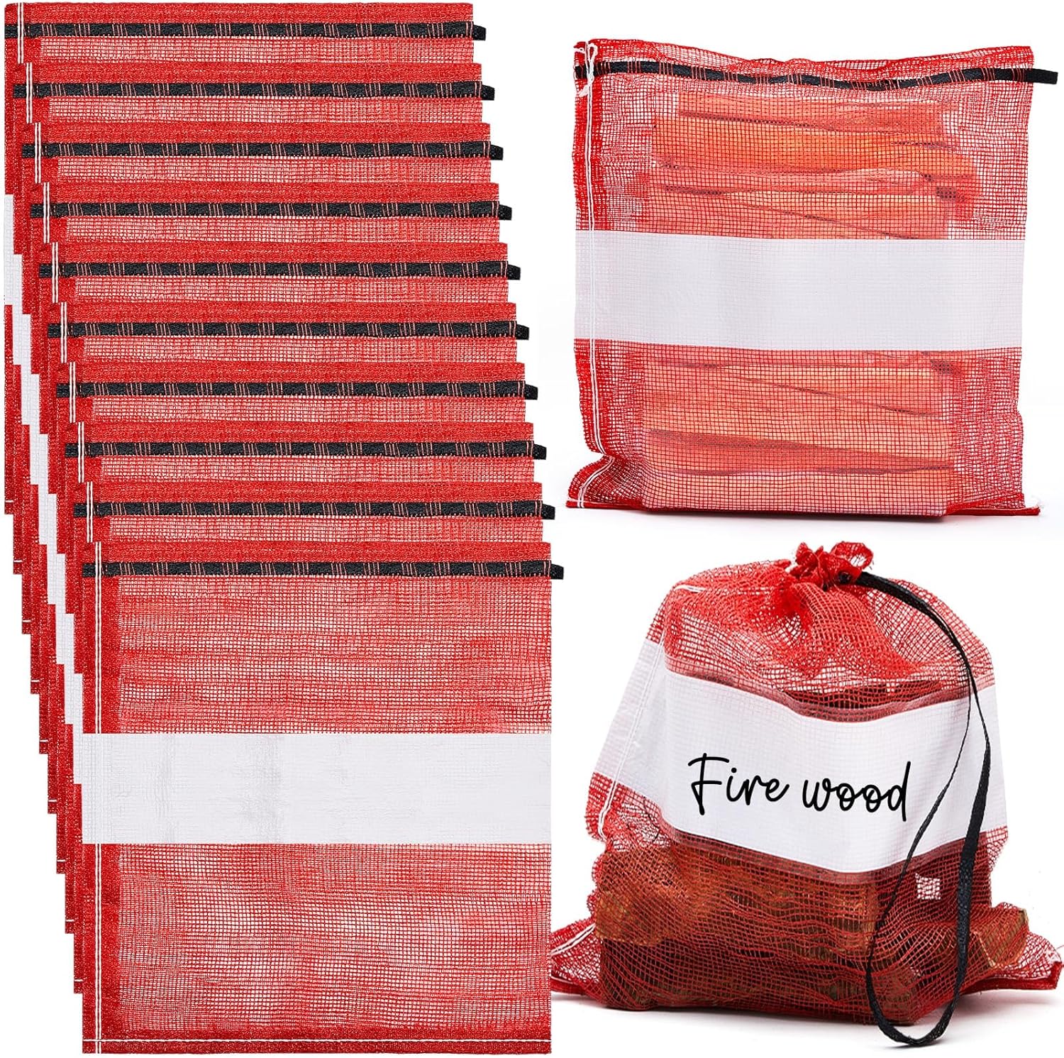 100 Pcs Reusable Mesh Onion Bags for Produce Storage Solutions