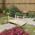 VINGLI 4 ft Garden Bridge Wooden Arch Walkway - Decorative Pathway