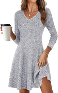 ANRABESS women's ribbed knit long sleeve dress for autumn styling