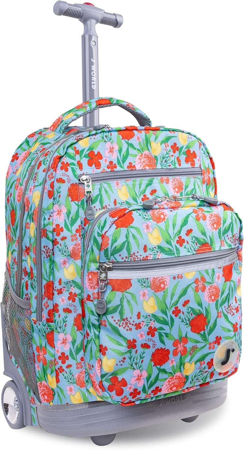J World Sundance Laptop Rolling Backpack for Girls and Boys
