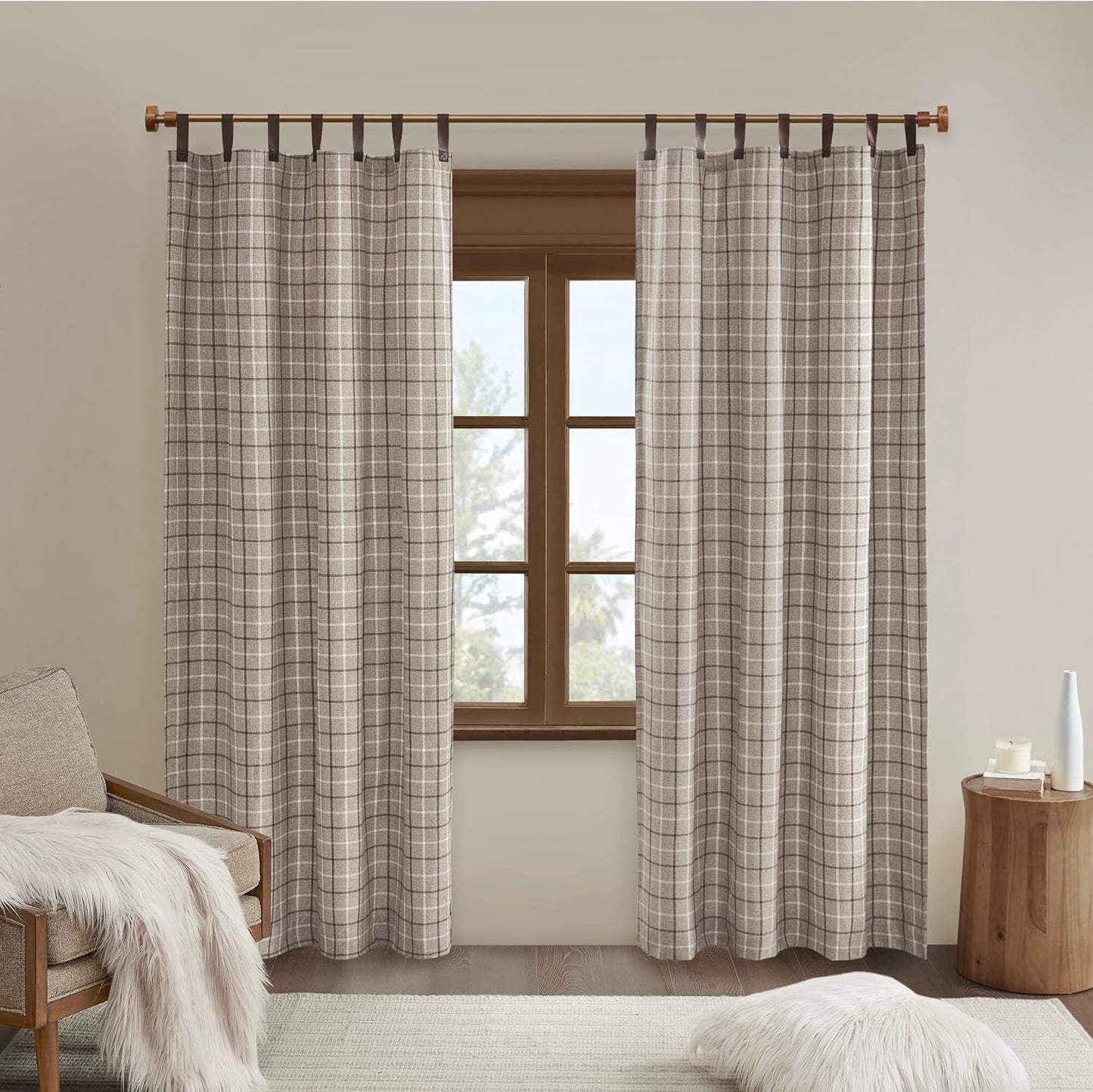 Madison Park Anaheim Cabin Plaid Curtain for Cozy Living Spaces