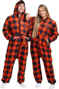 NFL Team Logo Pajamas Onesie in Team Plaid - Soft Polyester Fan
