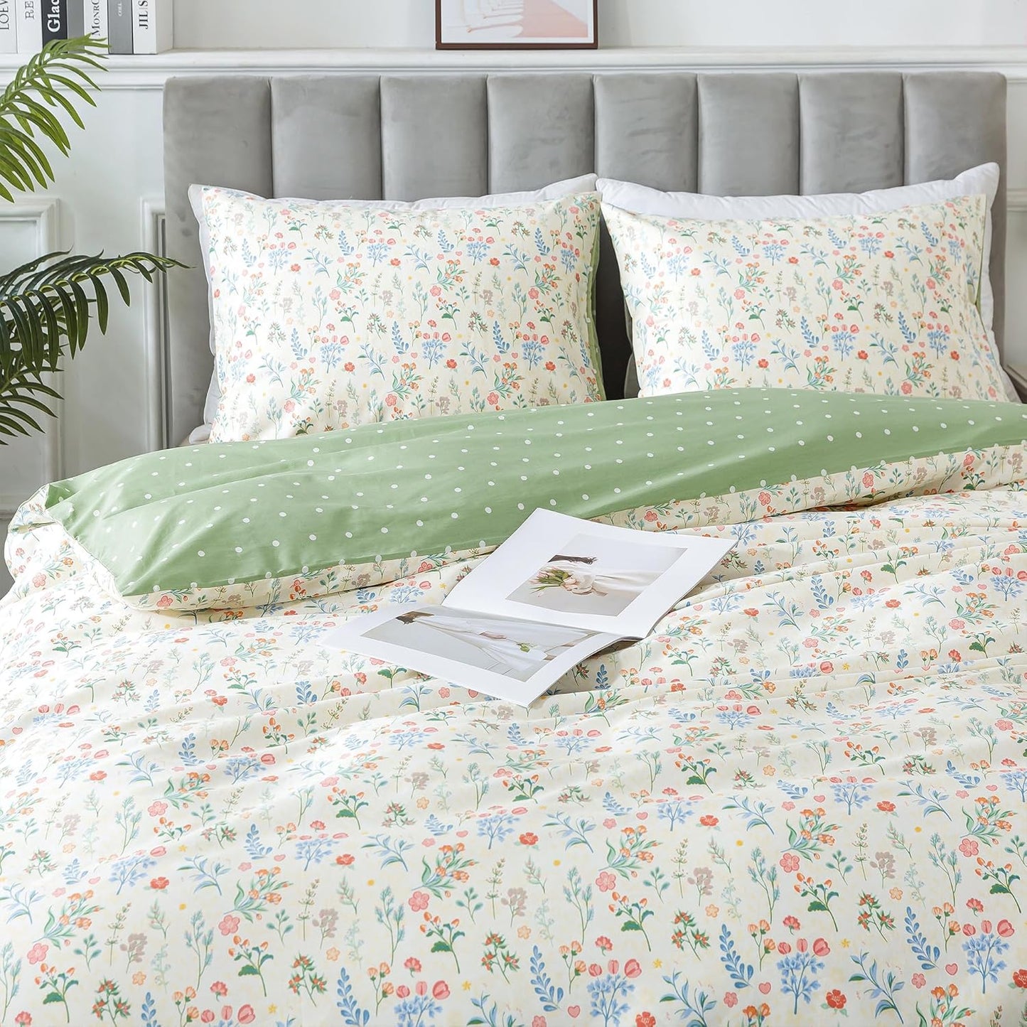 HoneiLife King Size Duvet Cover Set - 100% Cotton Floral Design