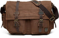 Berchirly Vintage Military Canvas Messenger Bag for 13.3-17in Laptops