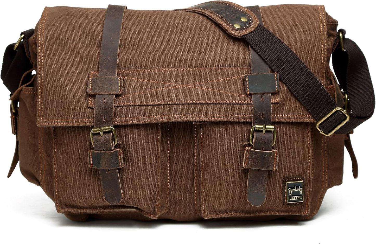 Berchirly Vintage Military Canvas Messenger Bag for Travel