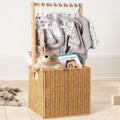Baby Shower Crate Closet Hand-Woven Rattan Storage Basket - Dual Use