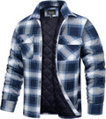 TACVASEN Men's Flannel Shirt Jacket Quilted Lined - Warm Layering Long