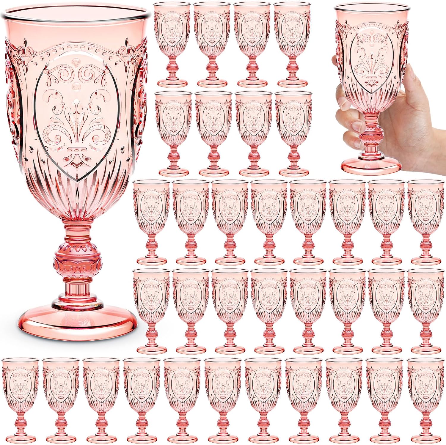 36 Pack Plastic Goblets 10oz for Parties and Celebrations