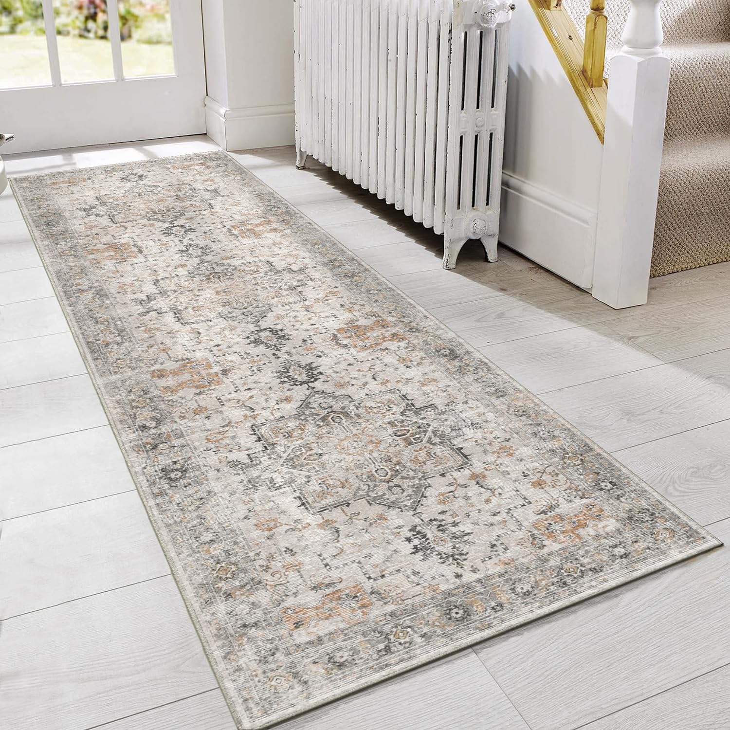 GENIMO Runner Rug 3x8 Non Slip Vintage Hallway Rug for Home