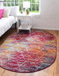 Unique Loom Trellis Frieze Area Rug 5 ft x 8 ft Oval - Soft, Durable
