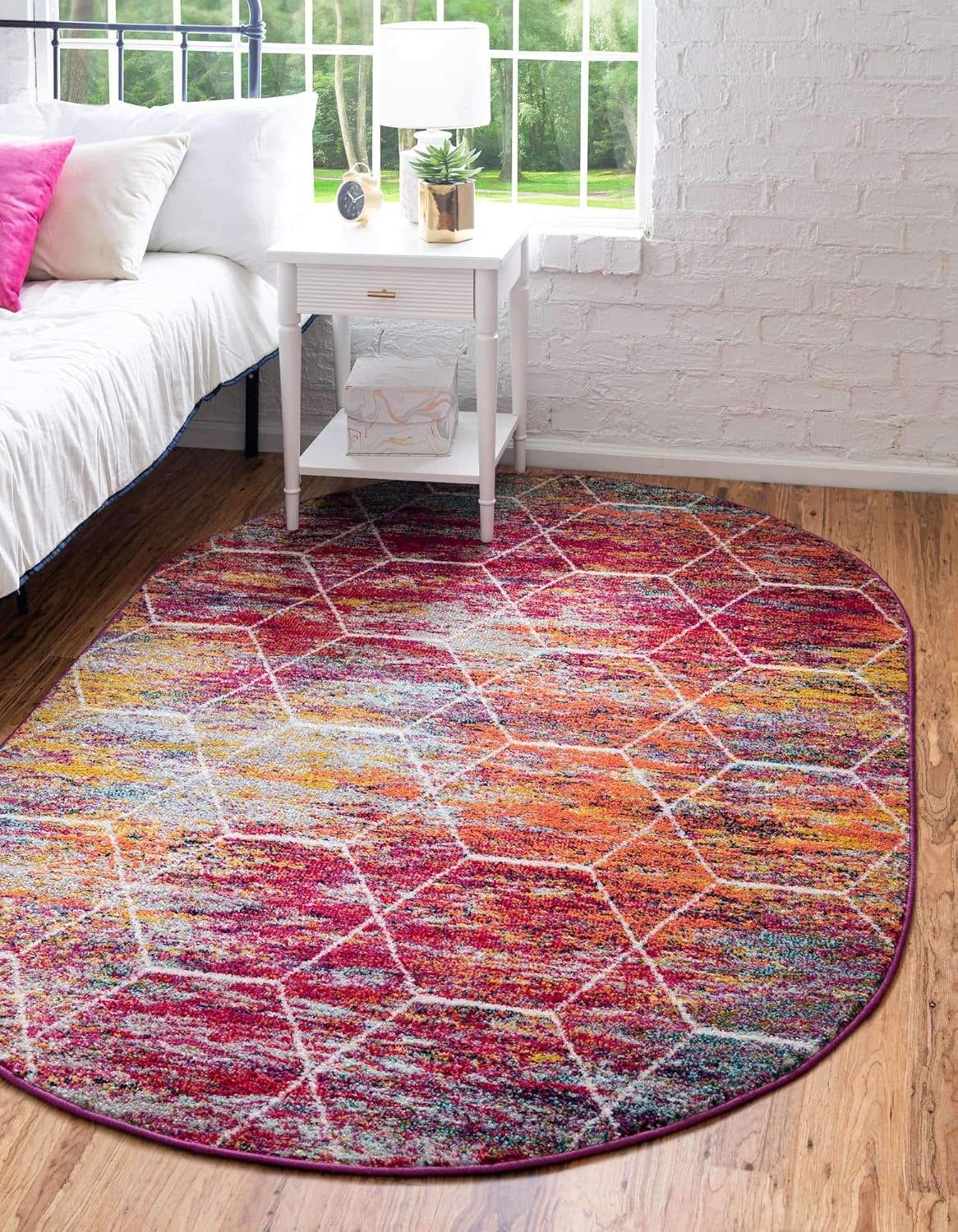 Unique Loom Trellis Frieze Collection Area Rug - Geometric Design