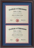 Double Certificate Frame Cherry Wood Color - Holds Two 8.5x11 or One