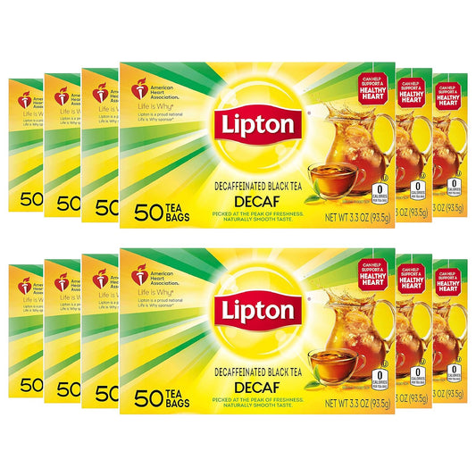 Lipton Decaf Black Tea Bags for Hot or Iced Tea Enjoyment