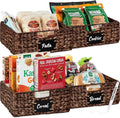 Set of 4 Water Hyacinth Pantry Baskets with Chalkboard Labels