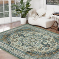 Joydeco 5x7 Area Rug Green Beige & Brown - Machine Washable Vintage