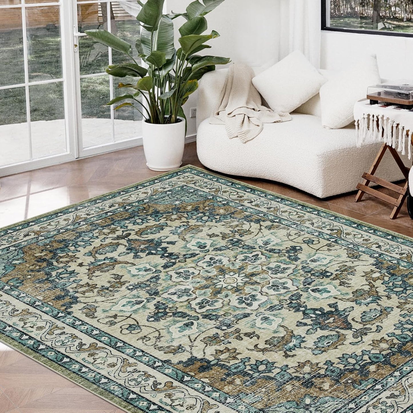 Joydeco 5x7 Area Rugs for Living Room, Vintage Non Slip Rug