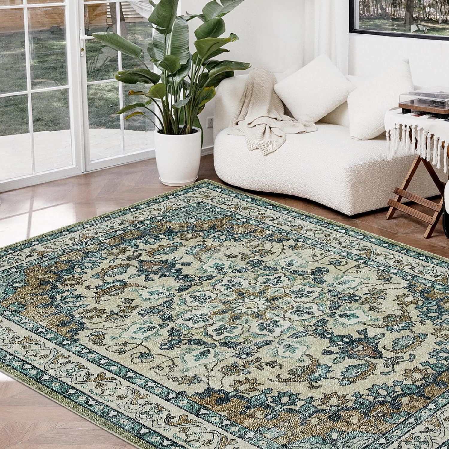 Joydeco 5x7 Area Rugs for Living Room, Vintage Non Slip Rug