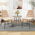 3 Piece Patio Wicker Furniture Bistro Set for Outdoor Comfort