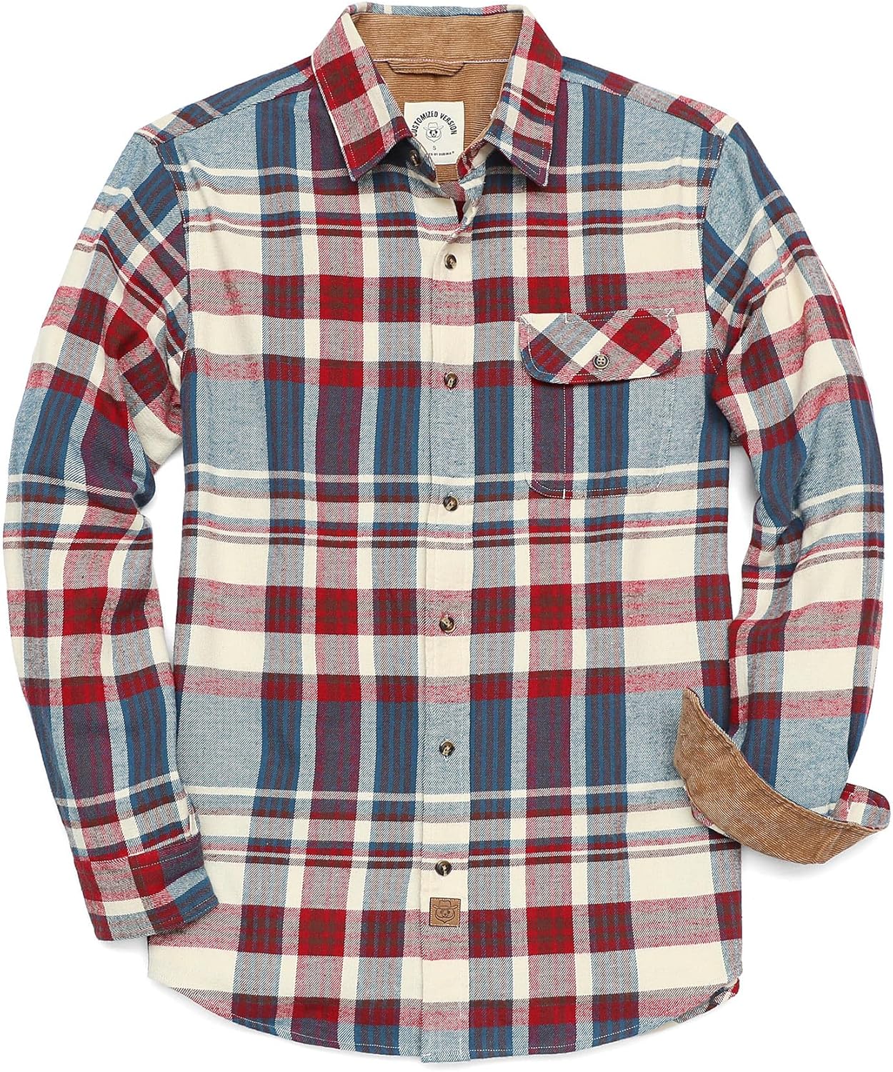 Dubinik Mens Flannel Shirts Long Sleeve Casual Button Down Style