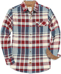 Dubinik Mens Flannel Shirt Long Sleeve Button-Down (Style Q7ZT)