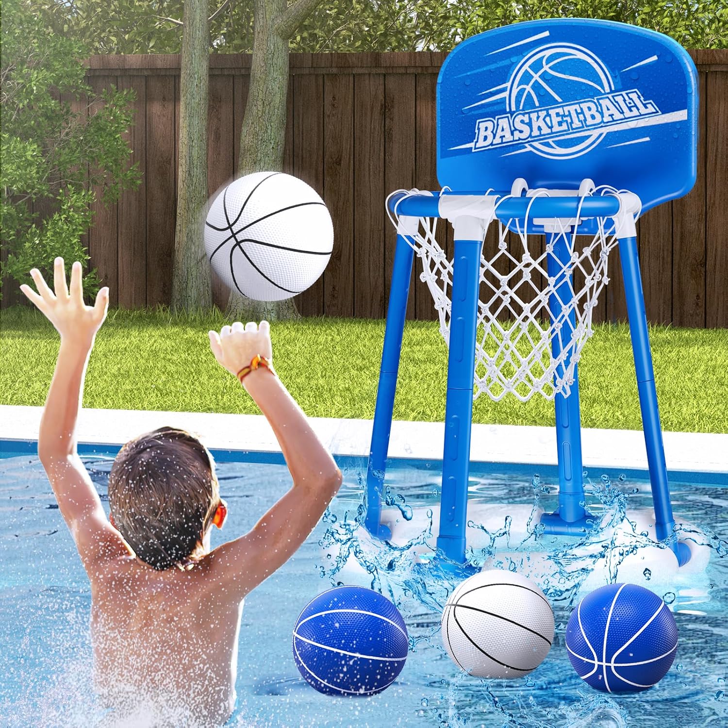 Pool Basketball Hoop with Backboard for Summer Fun and Games