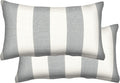 Honeycomb Outdoor Lumbar Toss Pillow Set 20in x 12in - Cabana Stripe
