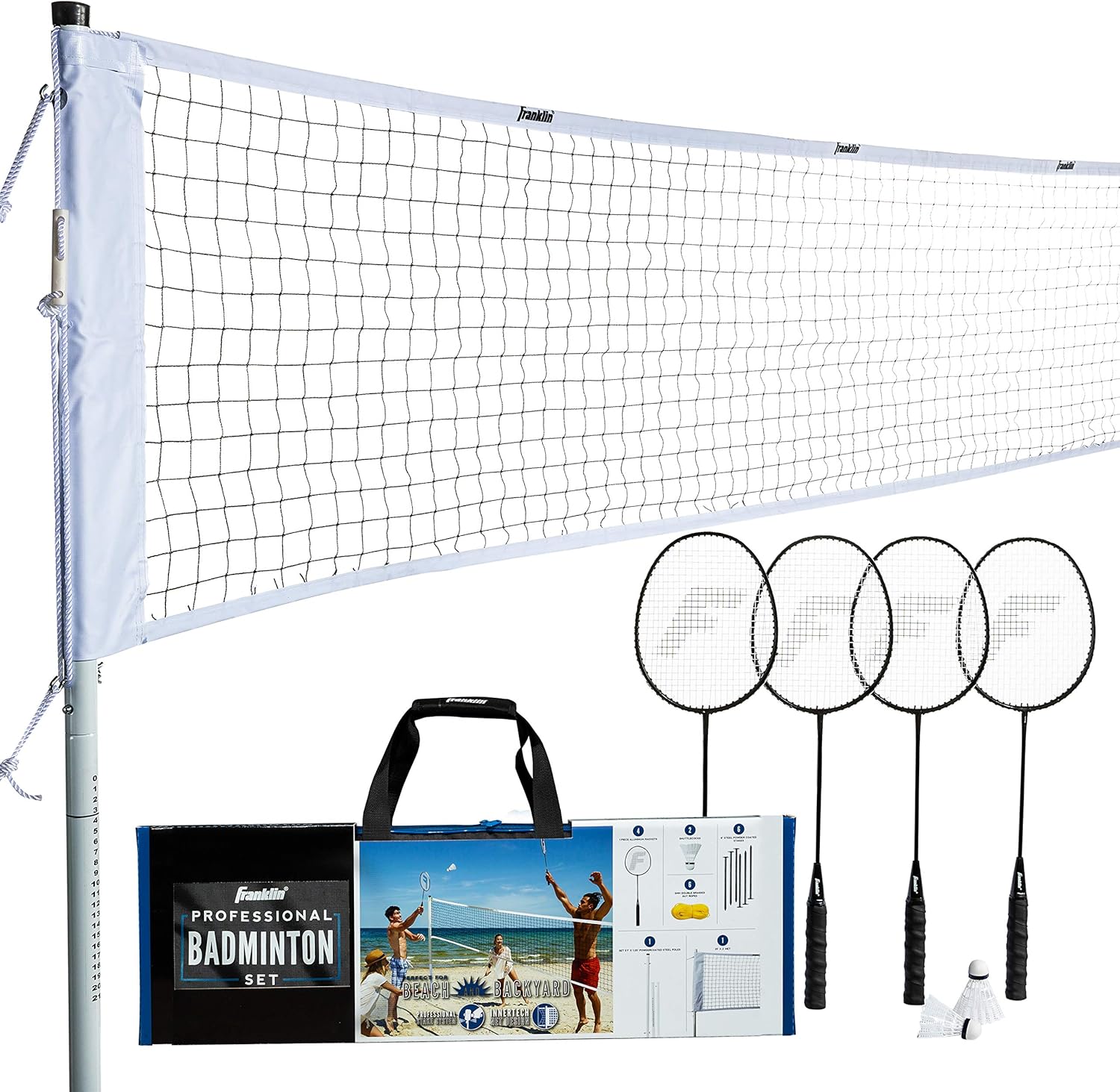 Complete Badminton Set for Outdoor Fun - Rackets, Net, Birdies