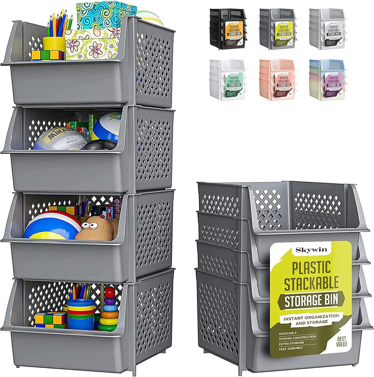 TidyFriend Stackable Storage Bins for Easy Organization and Storage