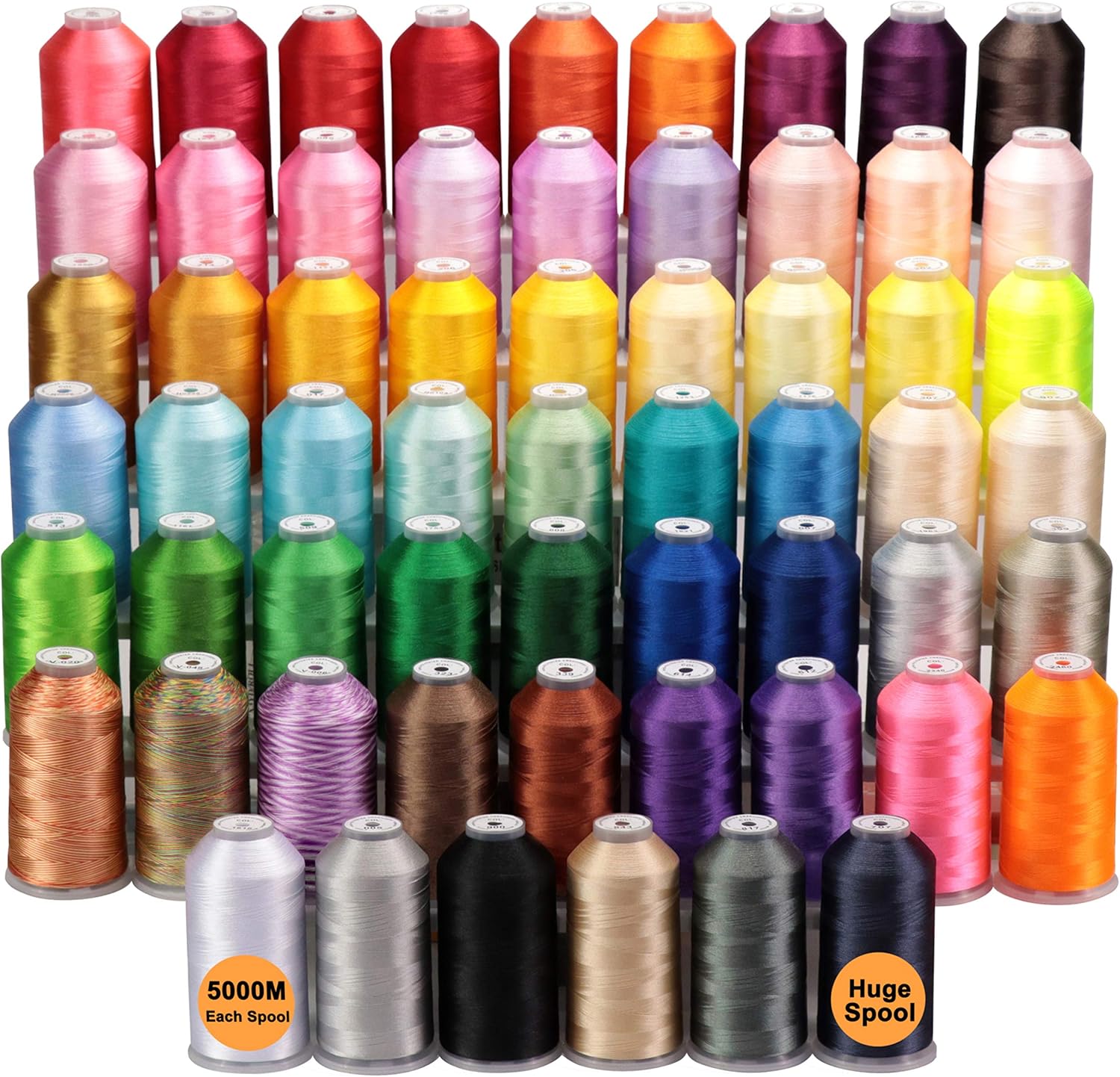 All 60 Assorted Colors Huge Spool 5000M Polyester Thread