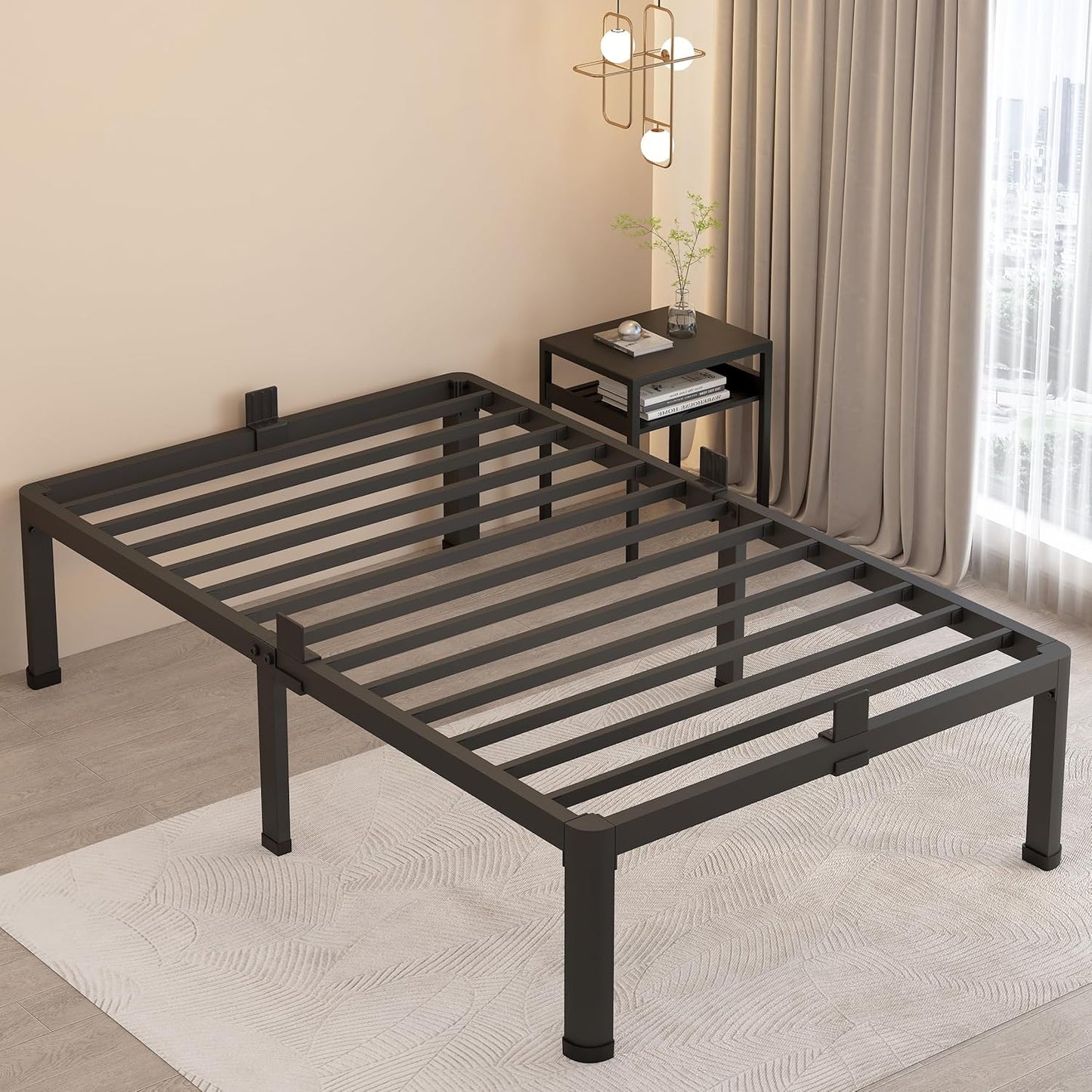 MAF 18 Inch Twin XL Bed Frame with Heavy Duty Metal Support