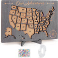 Cork Board USA Map Pin Board for Travel Tracking and Decor