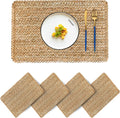 Woven Placemats Set of 4 Rectangle Rattan Placemats Natural 17.7 x
