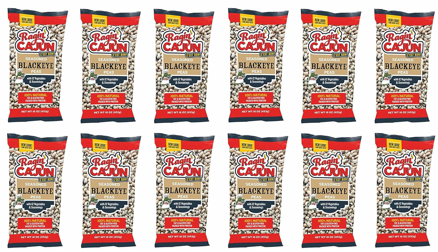 Seasoned Blackeye Beans 16 oz Ragin' Cajun Pack of 12