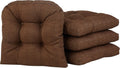 U-Shaped Gripper Dining Chair Cushions 15x15 in Waffle Brown