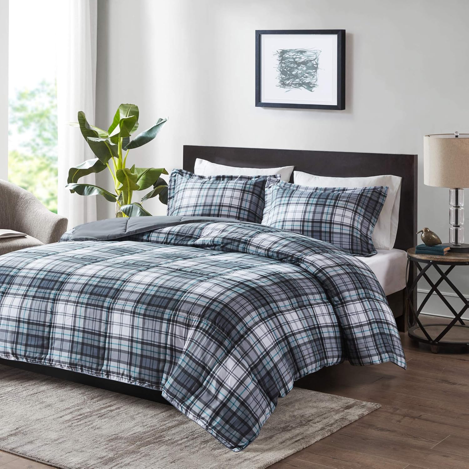 Madison Park Essentials Parkston Plaid Comforter Set for Twin