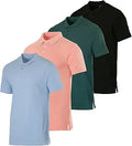 Mens Cotton Pique Short Sleeve Polo Shirt 3 & 4 Pack - Performance Fit