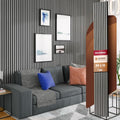 Avana Modern Acoustic Wood Wall Panels 94.4 x 12.59 in Gray Oak