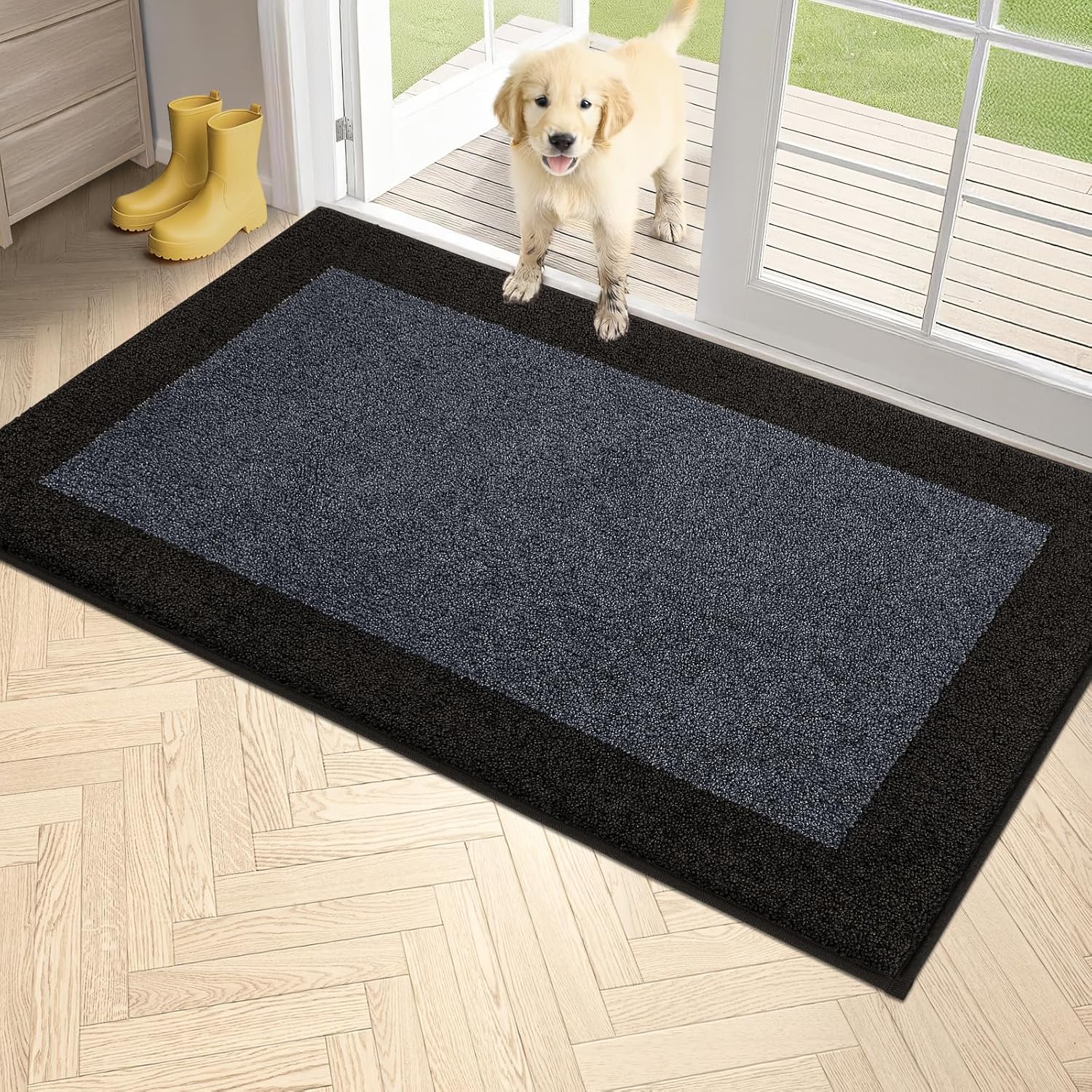 PURRUGS Dirt Trapper Door Mat 34in x 60in for Muddy Shoes
