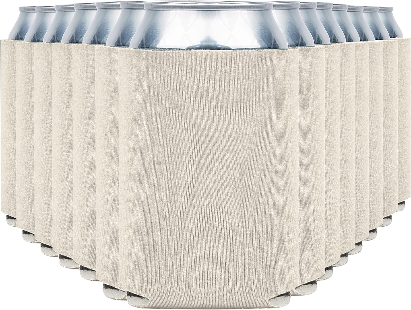 Blank Beer Can Cooler Sleeves for Parties and Events - 60-Pack