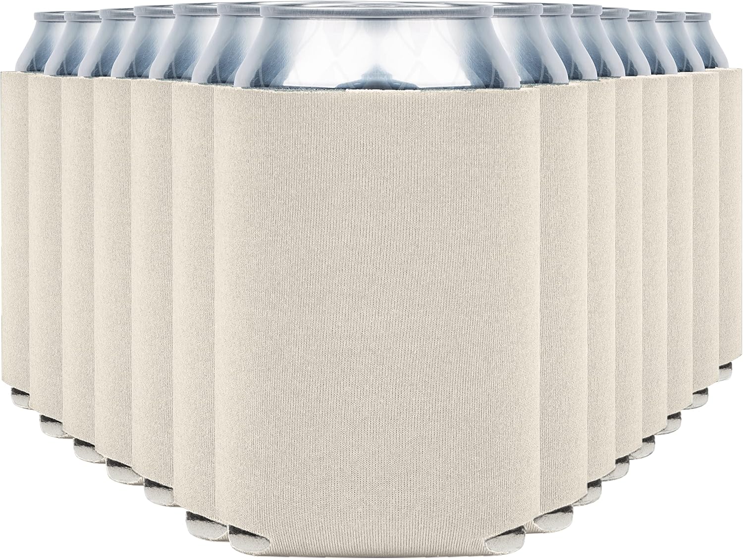 Blank Beer Can Cooler Sleeves for Parties and Events - 60-Pack