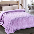 King Size Lilac Flannel Fleece Blanket - Soft All-Season Bedspread