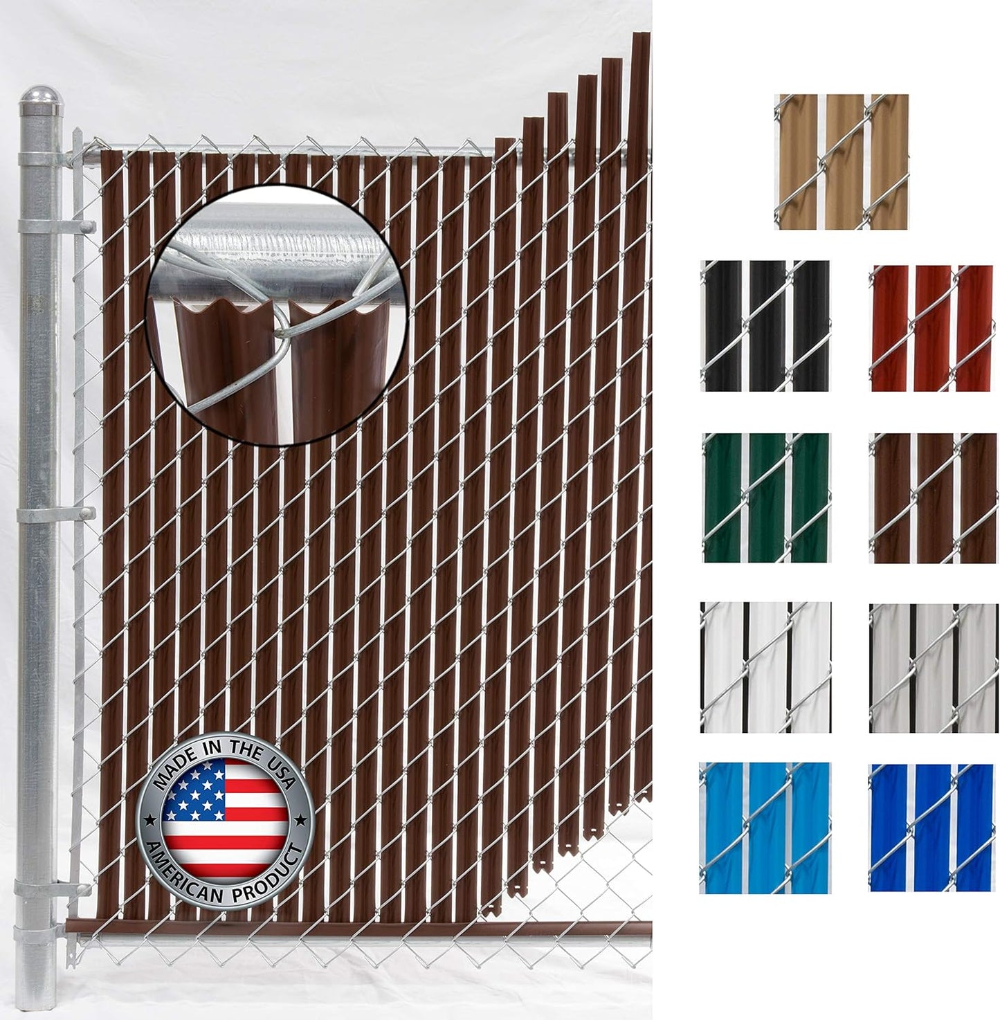 Wave Slat Privacy Slat for 8ft Chain Link Fence - Brown Color