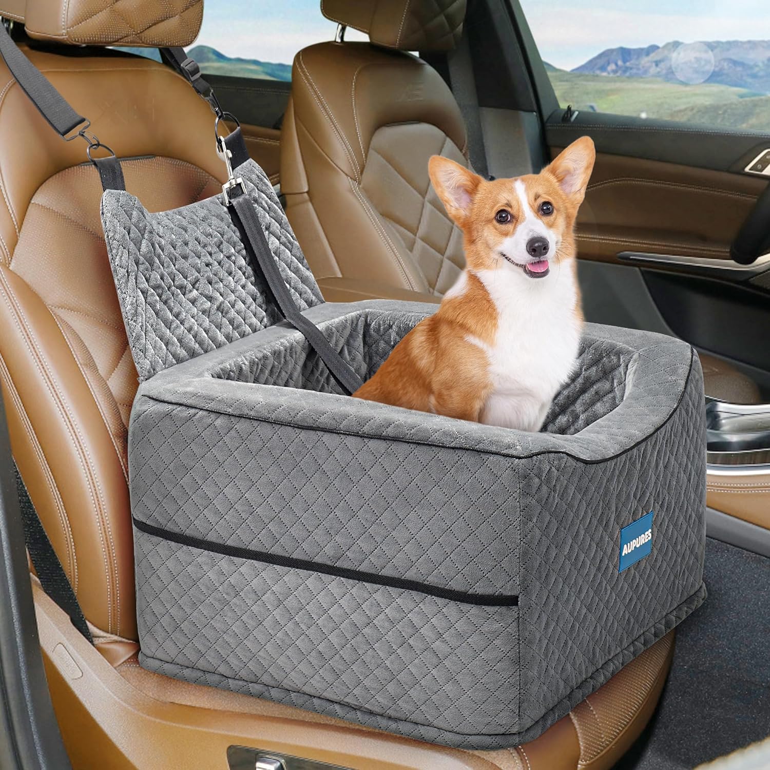 Adjustable Dog Car Seat for Small Breeds - Aupures