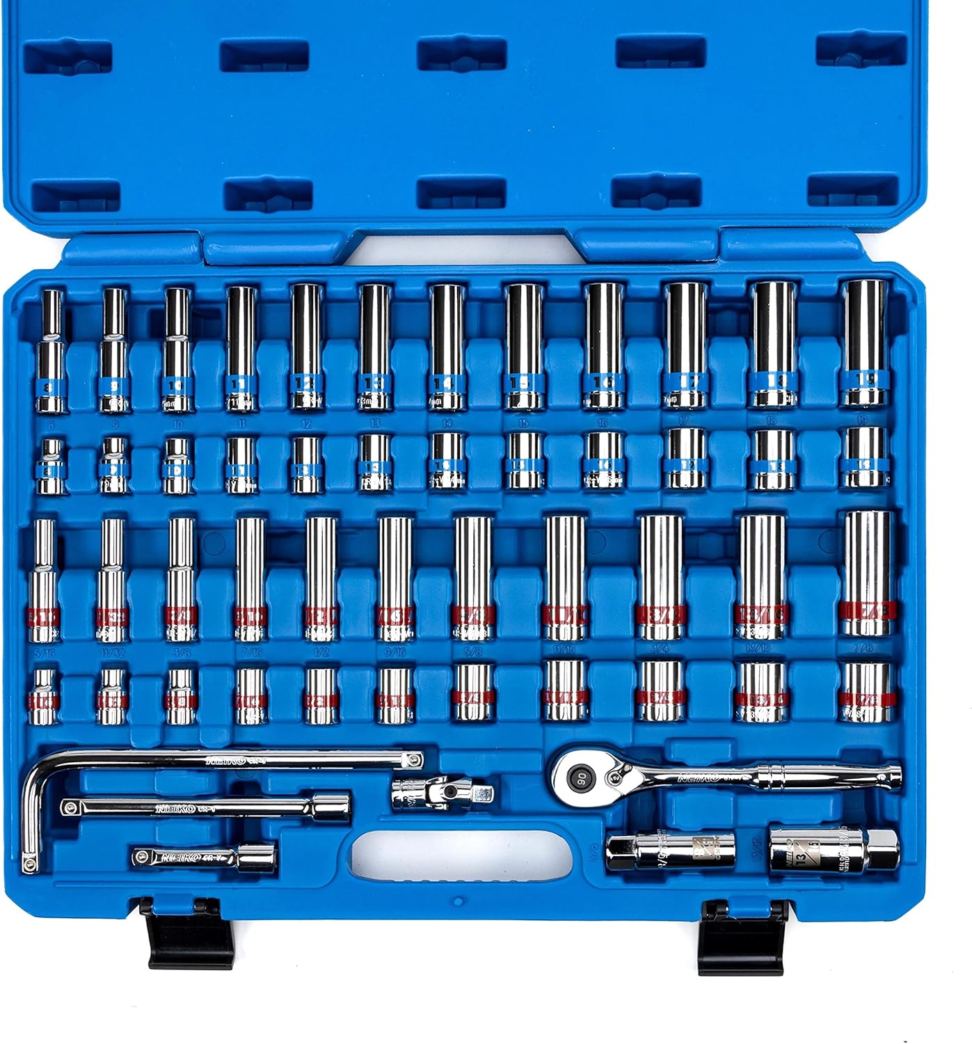 Neiko 02513A Ratchet and Socket Set - 53-Piece Tool Kit