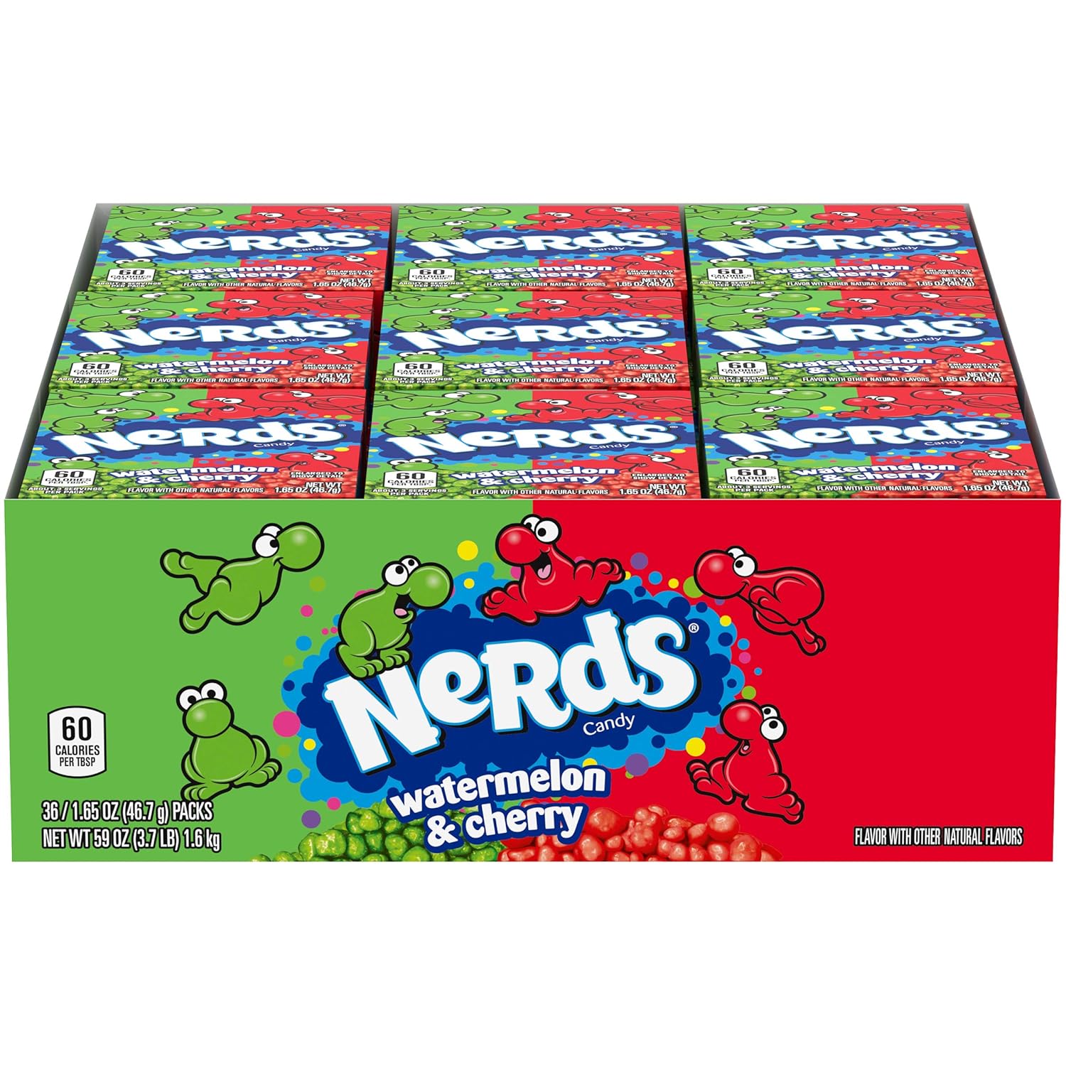 Nerds Candy Watermelon & Wild Cherry Flavor Treat-Size Boxes