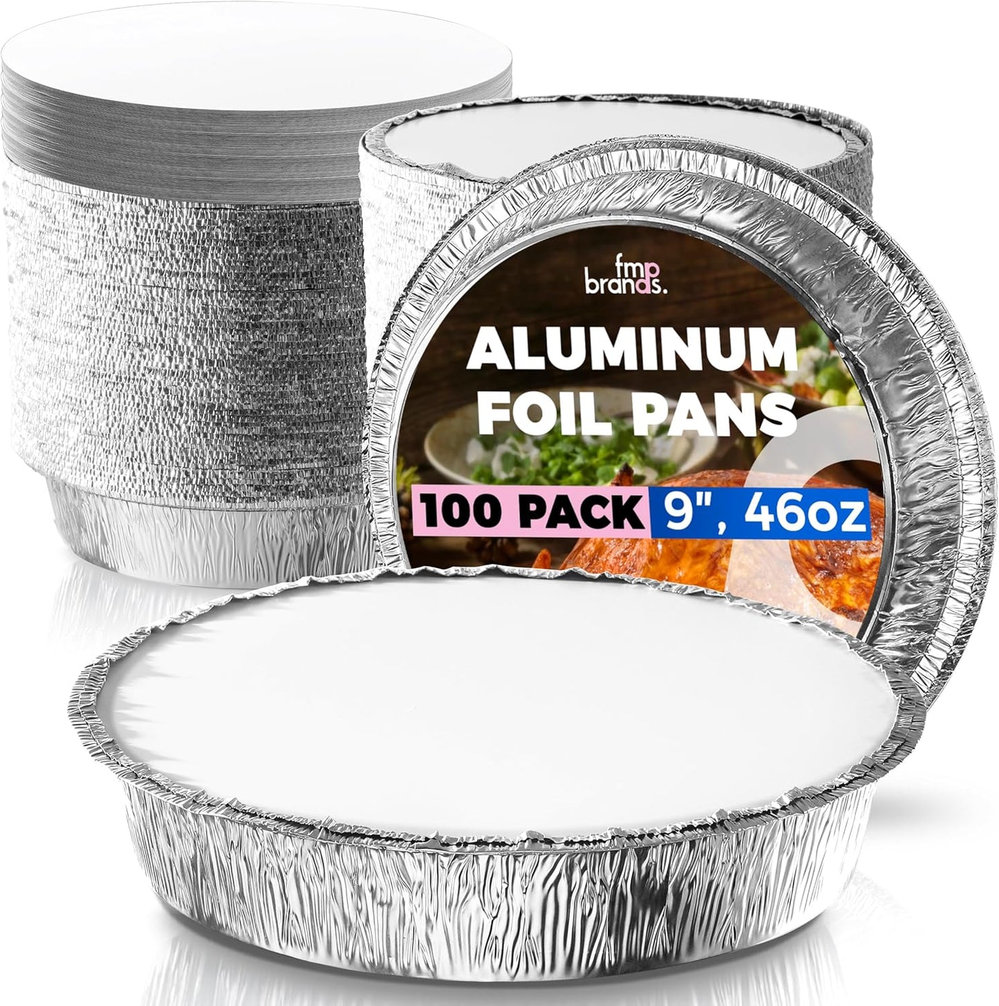 Durable 9 Inch Round Aluminum Foil Pans with Lids for Cooking