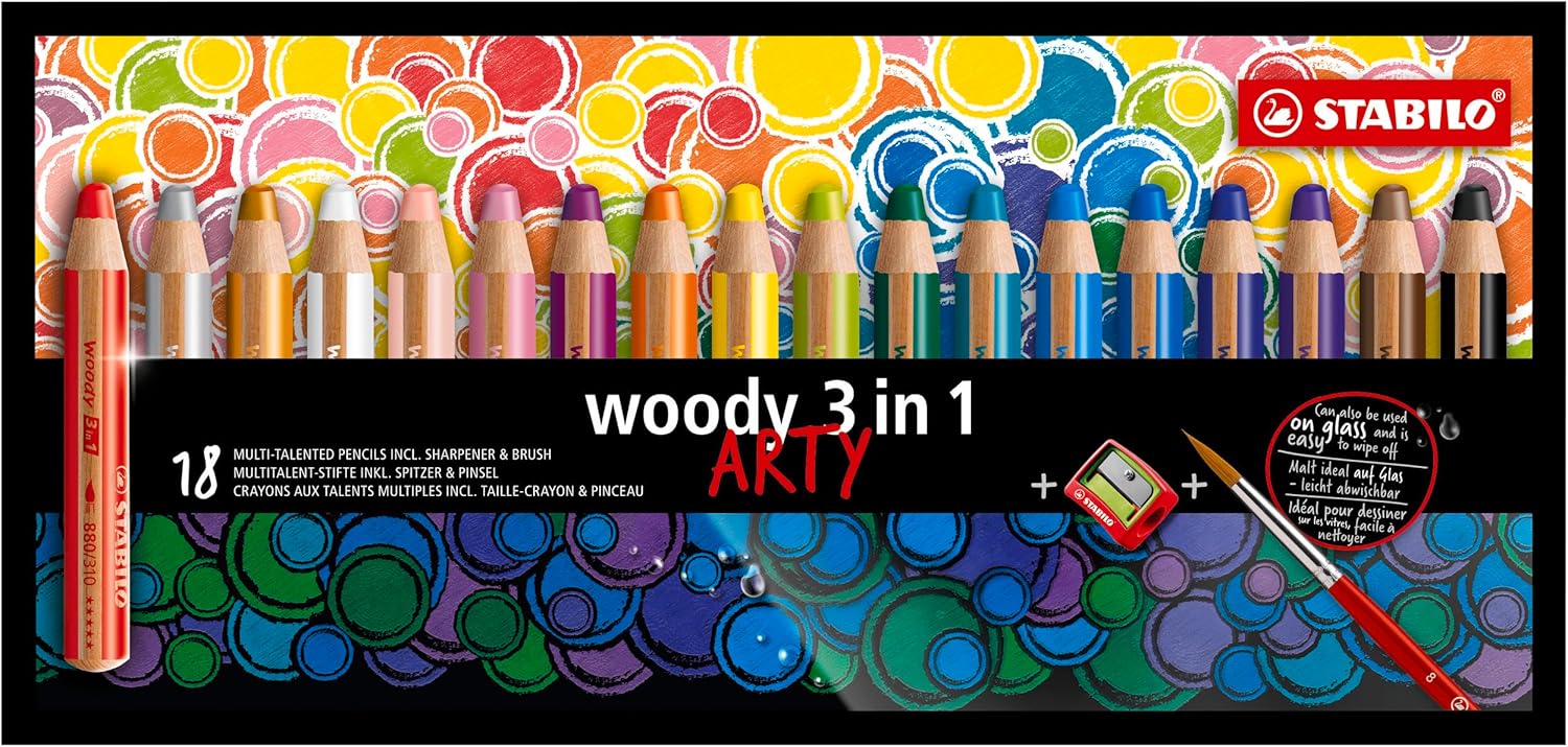 STABILO Multi-Talented Pencil woody 3 in 1 ARTY - 18 Colors