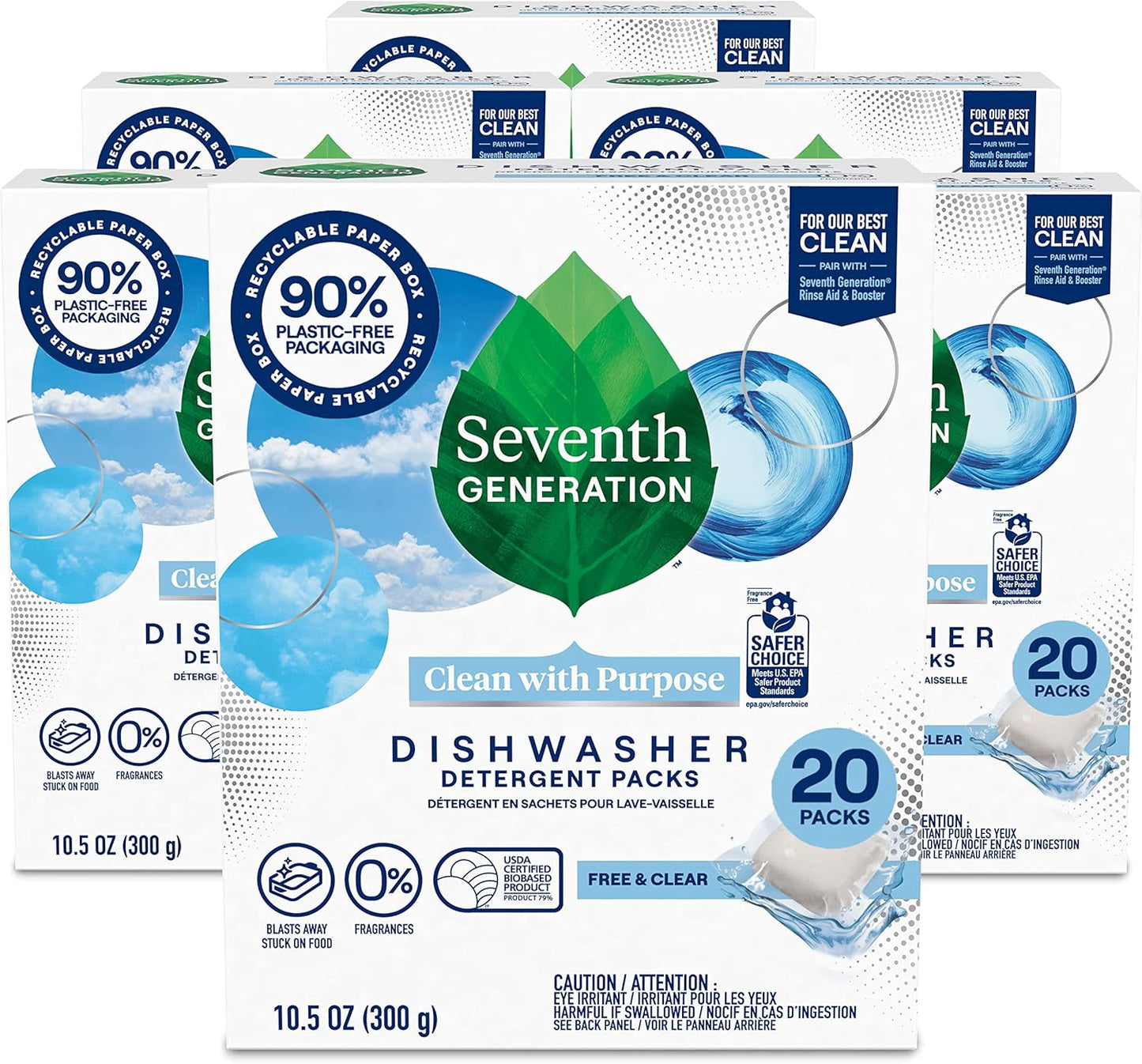 Seventh Generation Dishwasher Detergent Packs for Sparkling Dishes
