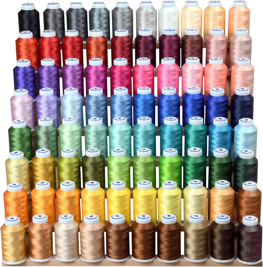 80 Spools Polyester Thread Set for Janome, Brother, Singer